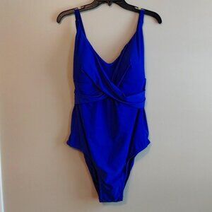LYSA Swimwear Willa One Piece Blue Swimsuit, UPF 50+, Size 2X - NWT